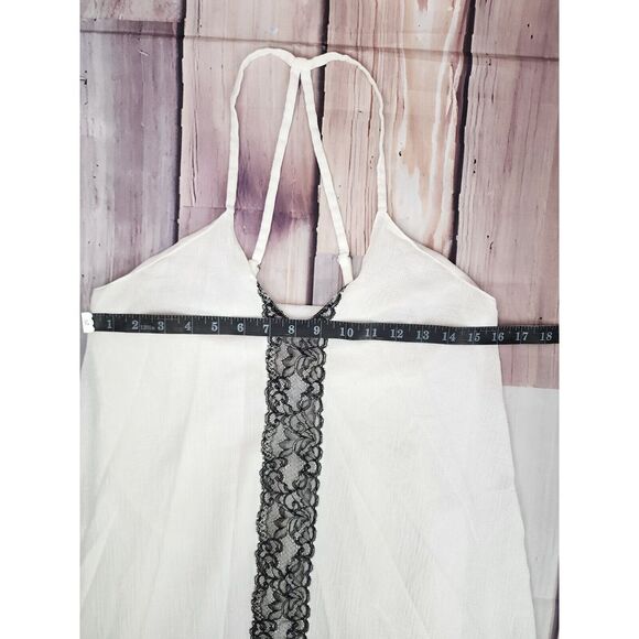 Alice‎ + Olivia Size XS X-Small Rav Black Lace-Trim Handkerchief-Hem Dress White - Picture 8 of 12